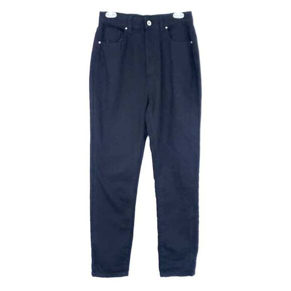 NEW Boohoo Tall Turn Up Cuff Mom Jeans Black Size 4 TALL High Waist 100% Cotton - Picture 2 of 8